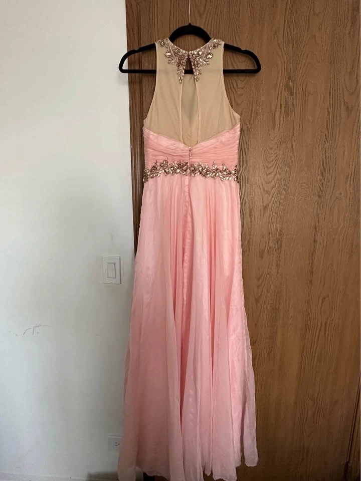 Pink Beaded Prom Dress XS/S Long Formal Evening Dress Size 4 - photo 4