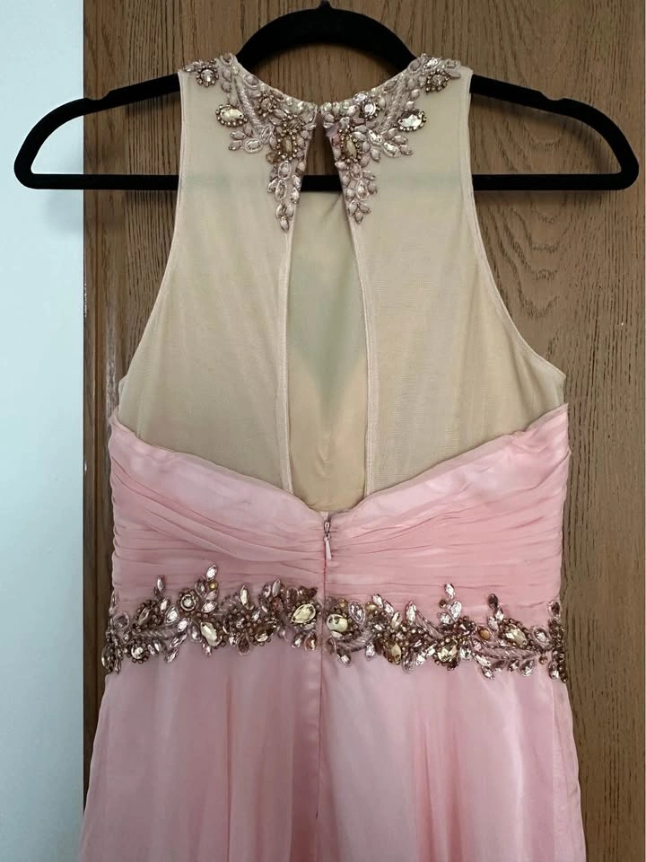 Pink Beaded Prom Dress XS/S Long Formal Evening Dress Size 4 - photo 5