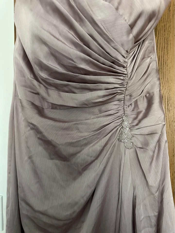 Mauve Strapless Maxi Dress Size M Formal Prom Bridesmaid Belsoie - photo 2