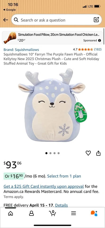 12 Inch Farryn the Purple Fawn Squishmallow Collectible - photo 5