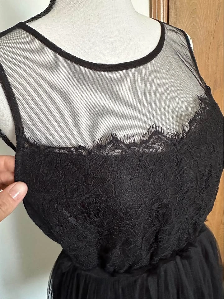 Akira Chicago Black Lace Tulle Prom Dress Size S Mini Party - photo 2