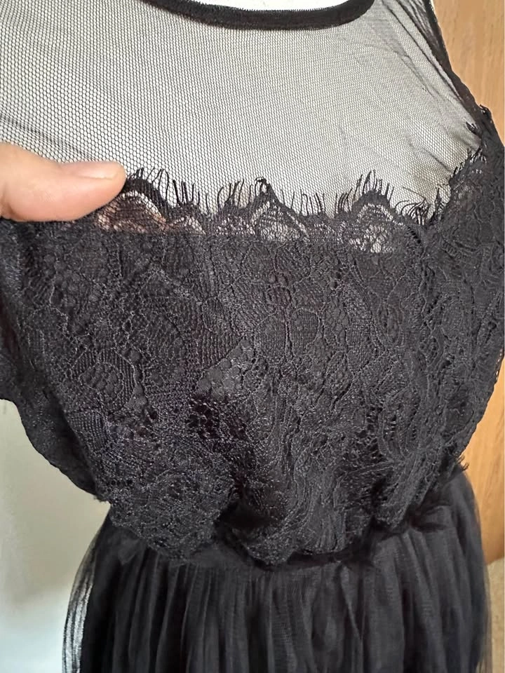 Akira Chicago Black Lace Tulle Prom Dress Size S Mini Party - photo 3