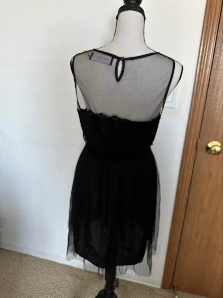 Akira Chicago Black Lace Tulle Prom Dress Size S Mini Party - photo 5