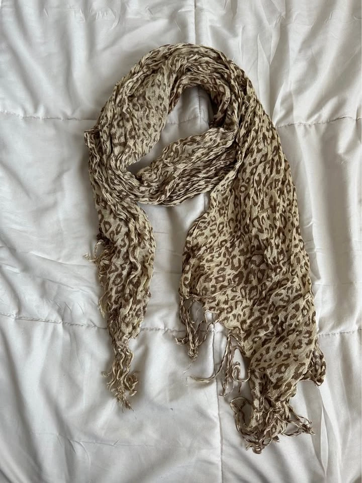 4 Fashion Scarves Lace Floral Fringe Leopard Boho - photo 4