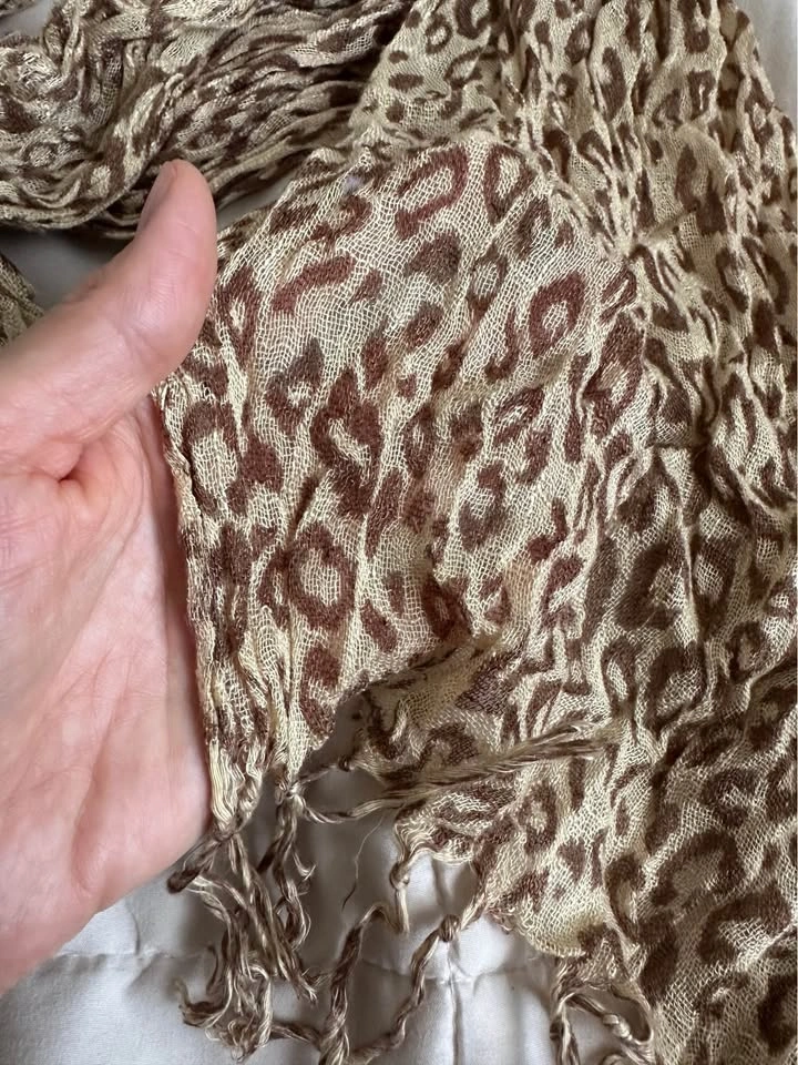 4 Fashion Scarves Lace Floral Fringe Leopard Boho - photo 5