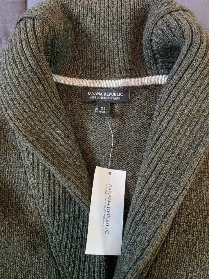 NEW Banana Republic Shawl Collar Cardigan – XL – Italian Yarn - photo 3