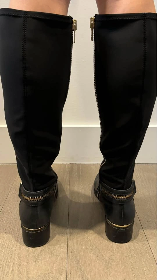 Steve Madden Riding Boot Black with Gold Zippers - photo 4