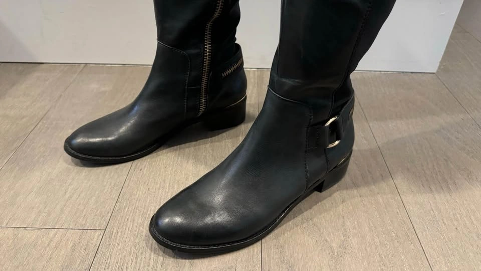 Steve Madden Riding Boot Black with Gold Zippers - photo 5
