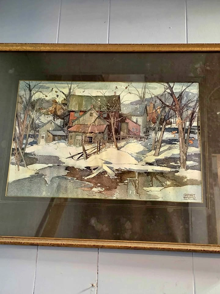 Original Garnet Hazard Watercolor Painting - "Winter Rural Lands