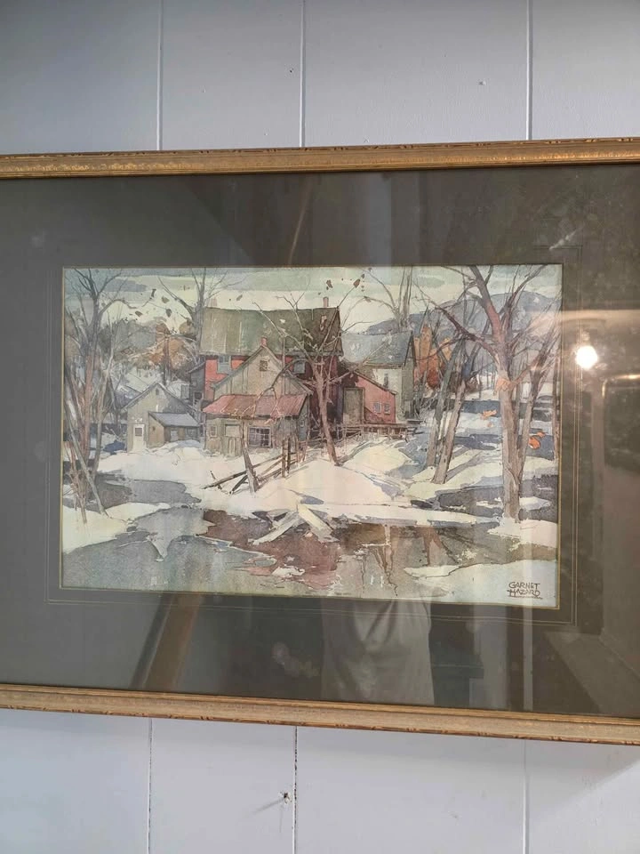 Original Garnet Hazard Watercolor Painting - "Winter Rural Lands - photo 2