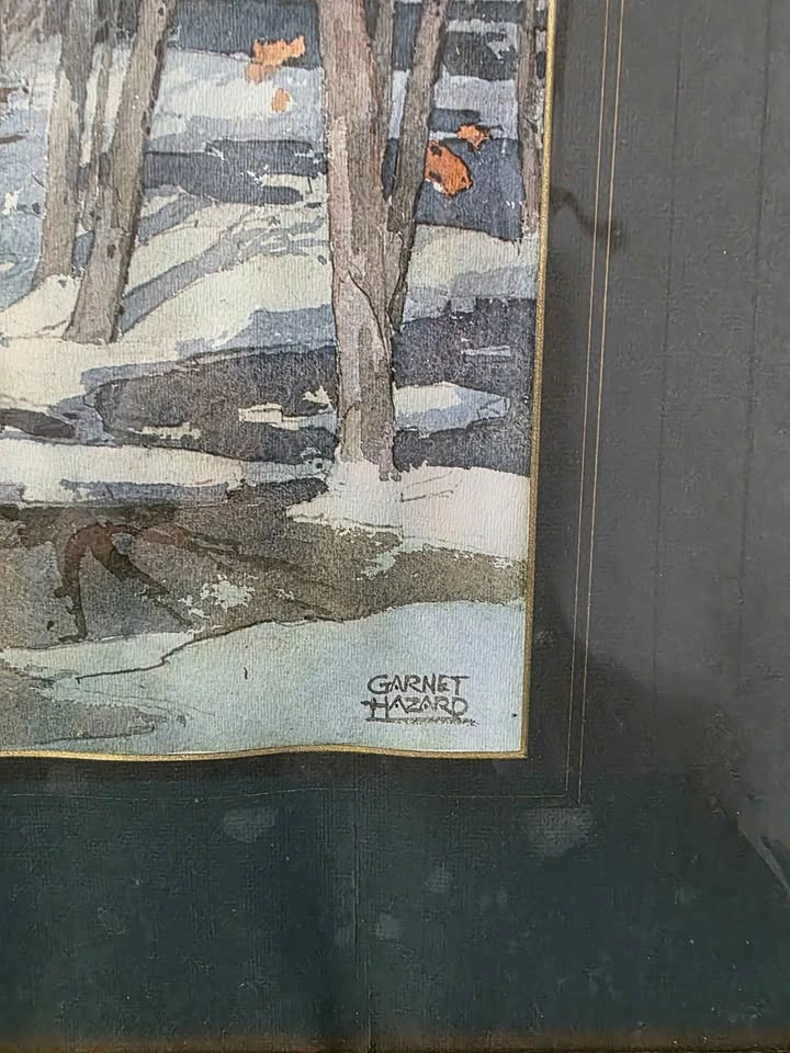 Original Garnet Hazard Watercolor Painting - "Winter Rural Lands - photo 3