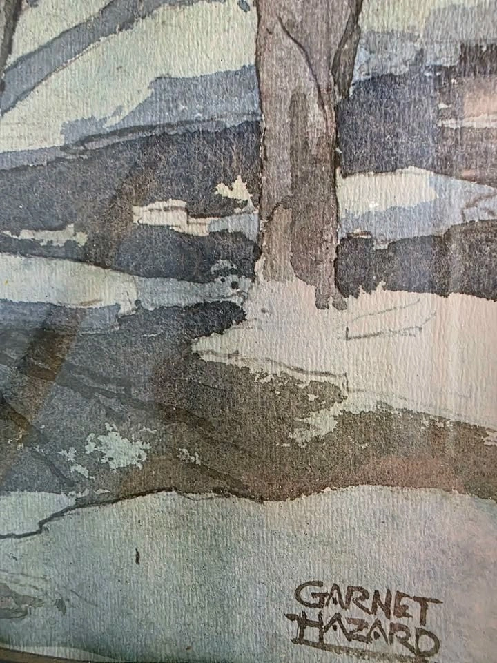 Original Garnet Hazard Watercolor Painting - "Winter Rural Lands - photo 4