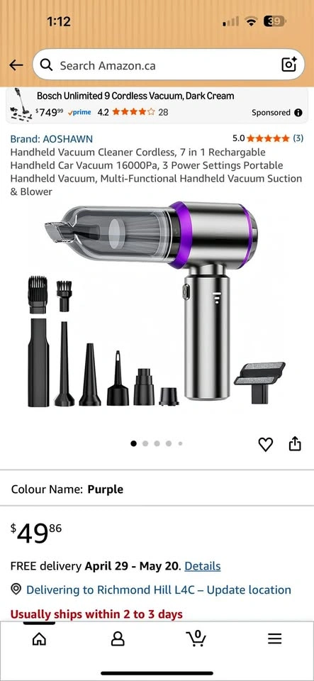 7-in-1 Cordless Handheld Vacuum & Blower - Like New