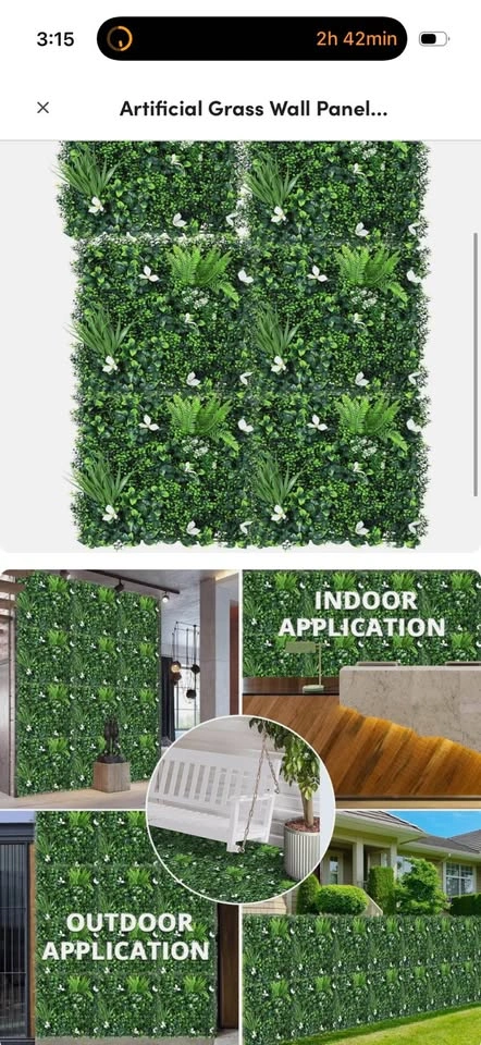 12pc 20x20 Greenery Wall Panels - Indoor/Outdoor - photo 2
