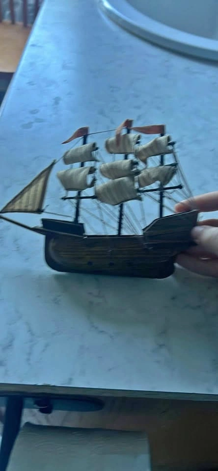 Handmade boat sculpture