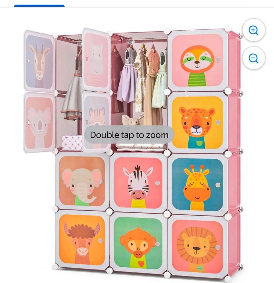 12-Cube Kids Wardrobe Baby Dresser Armoire Closet Pink