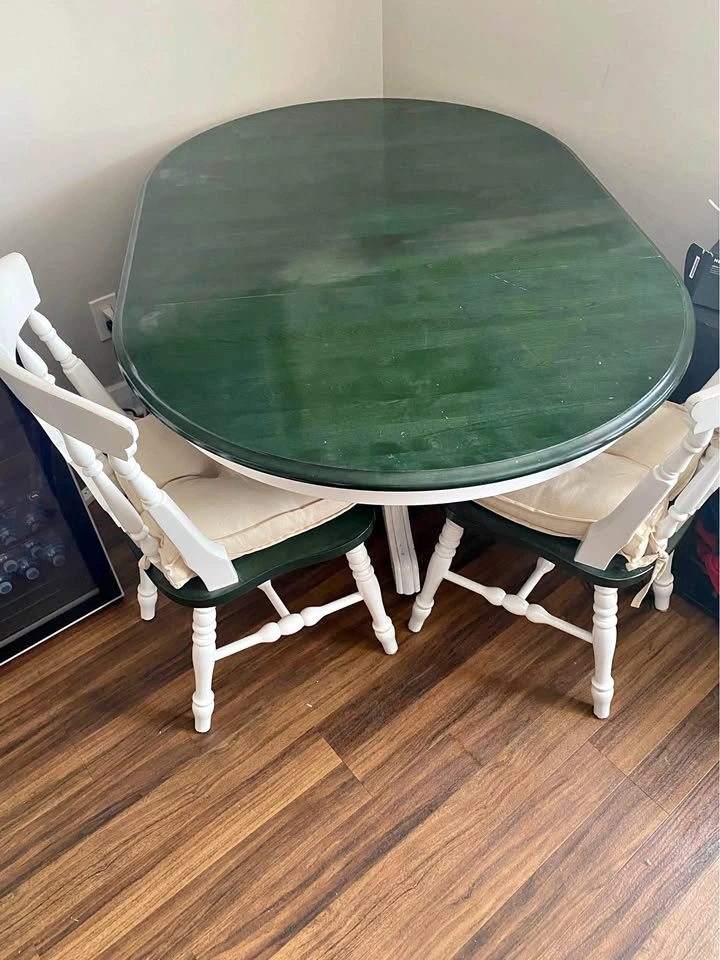 Solid Wood Dining Table with 6 Chairs