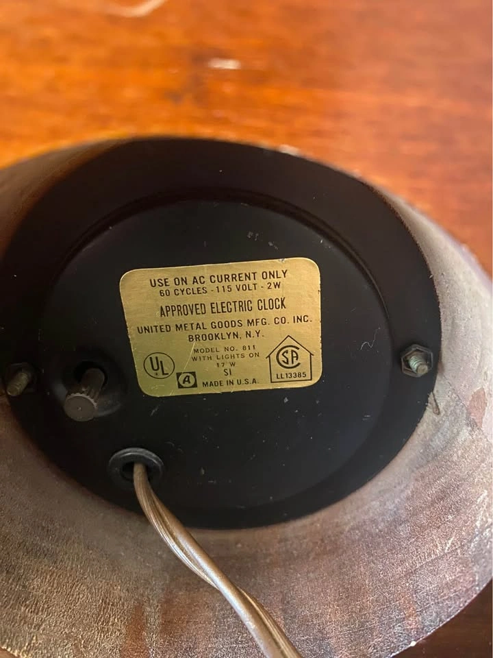 Vintage United Metal Goods Ship Electric Clock - photo 4