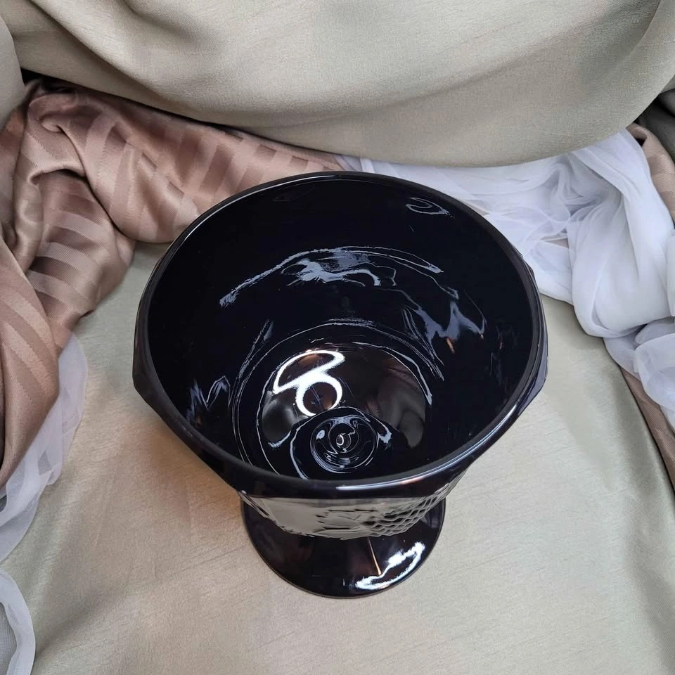 Vintage Black Glass Pedestal Vase/Compote - photo 3