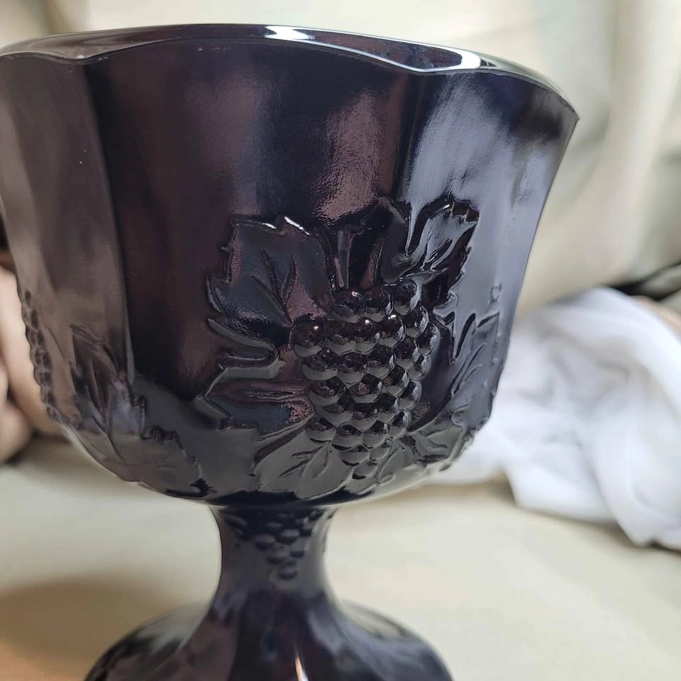 Vintage Black Glass Pedestal Vase/Compote - photo 4