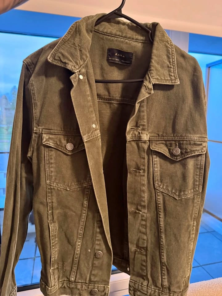 Zara Men Green Denim Jacket