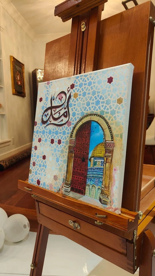 Handmade Painting with Arabic Calligraphy Wall Art - photo 2
