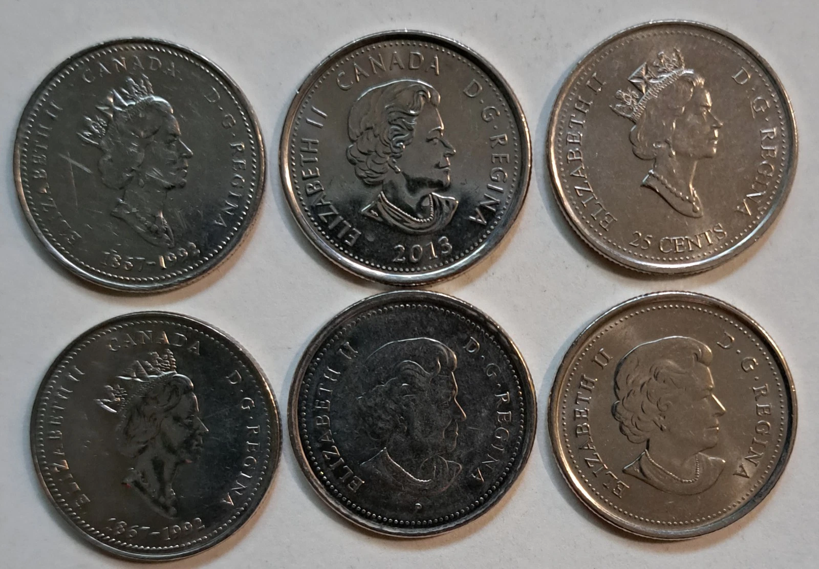 6 Collectible Canadian Quarters - YK, NS, Harmony, Veterans, War - photo 2