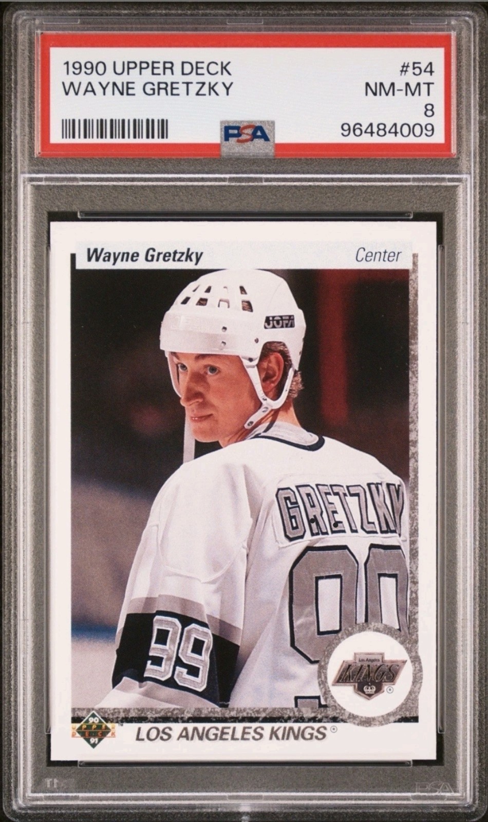 1990-91 Upper Deck Wayne Gretzky Card 54 PSA 8
