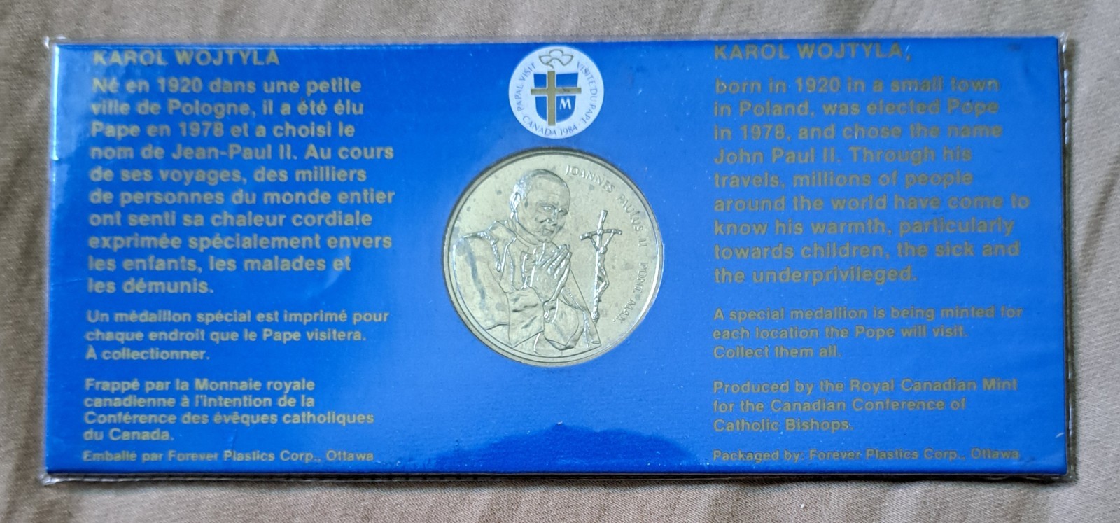 Pope John Paul II 1984 Moncton NB Coin