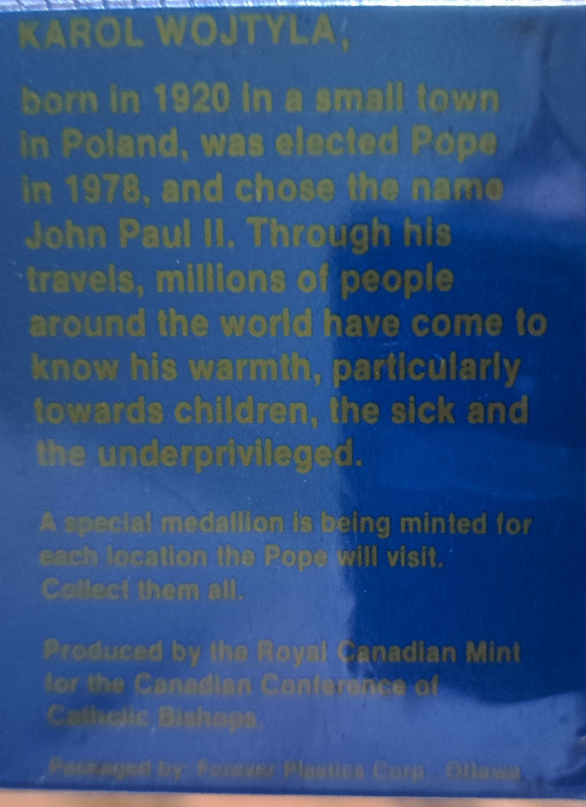 Pope John Paul II 1984 Moncton NB Coin - photo 3