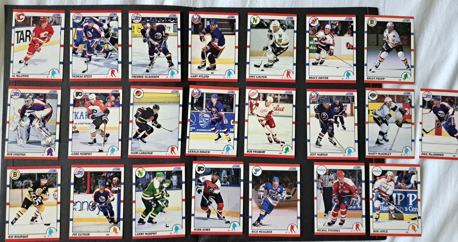 1990-91 Score NHL Cards - Lot of 22 (McInnis, Bourque, Larionov)