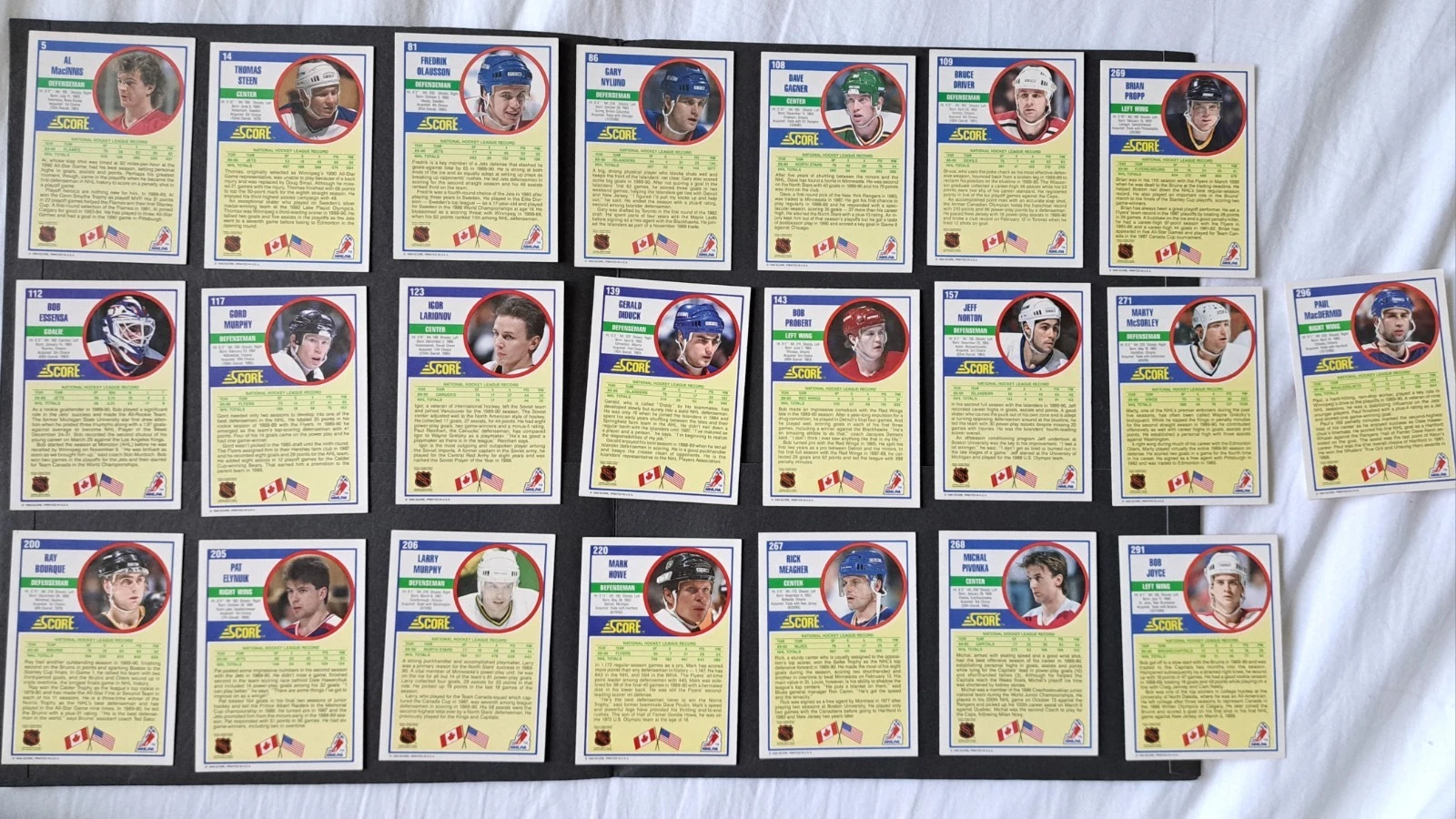 1990-91 Score NHL Cards - Lot of 22 (McInnis, Bourque, Larionov) - photo 2