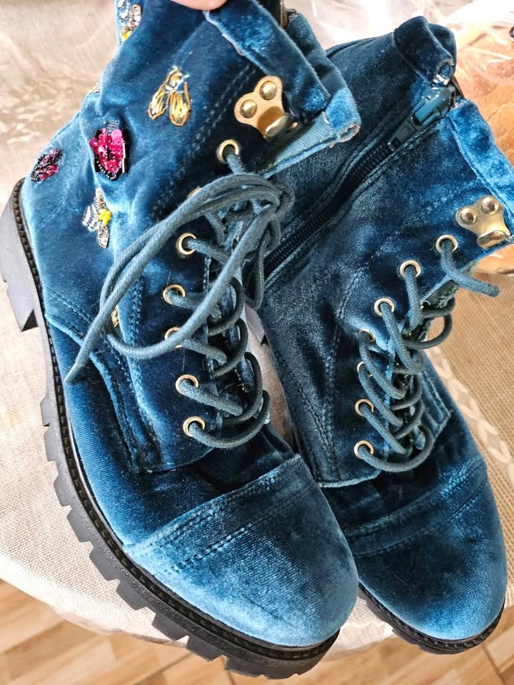 Betsey Johnson Velvet Boots/Botas de Mujer Terciopelo Size 9 - photo 2