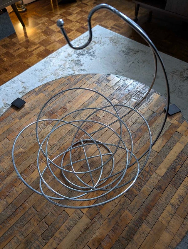 Modern Chrome Fruit Bowl with Banana Hanger