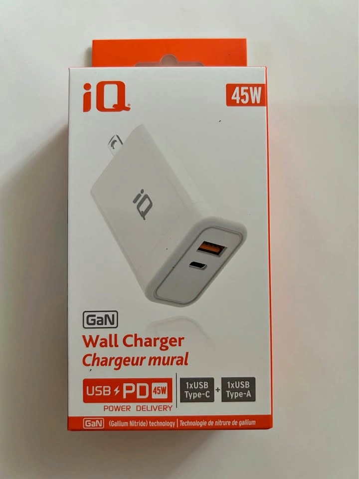 Brand New Sealed iQ PD45W Wall Charger (USB-C/A) Markham