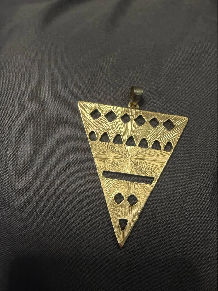 Geometric Enamel Triangle Pendant - photo 2