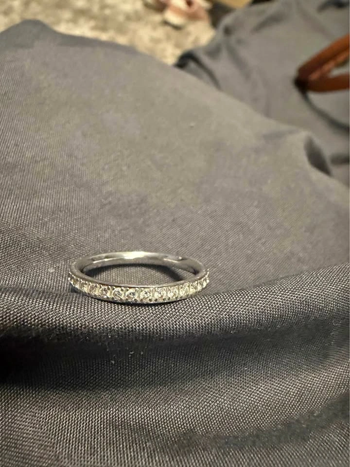 Silver Diamond Eternity Band Ring