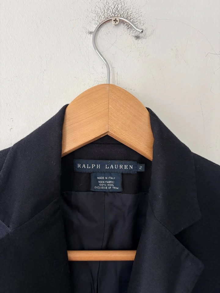 Vintage Ralph Lauren Embroidered Crest Women's Wool Blazer Size - photo 3
