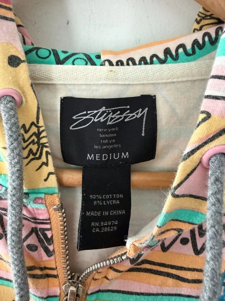 Vintage Stussy Women's Aztec Full Zip Hoodie Size M - photo 3