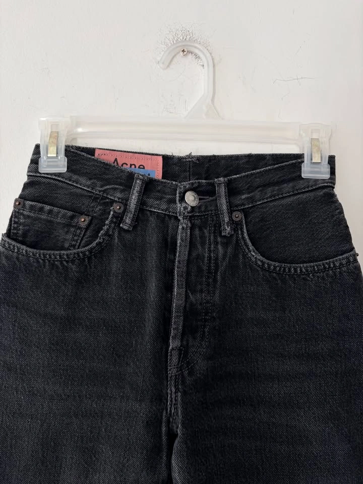 Acne Studios 1997 Black Metal Women's Jeans Size 23 - photo 2
