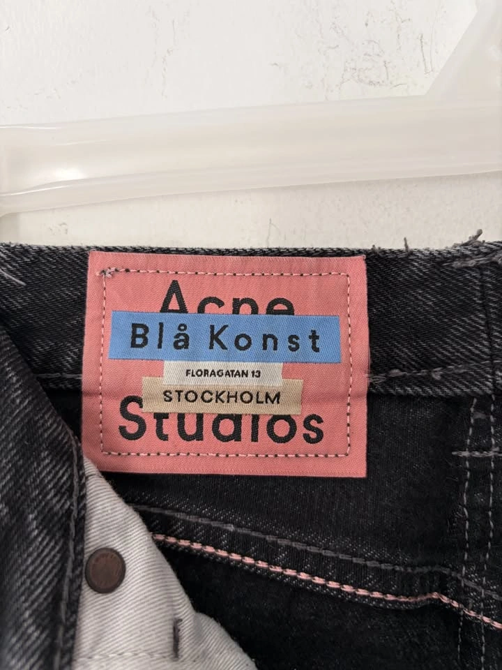 Acne Studios 1997 Black Metal Women's Jeans Size 23 - photo 3