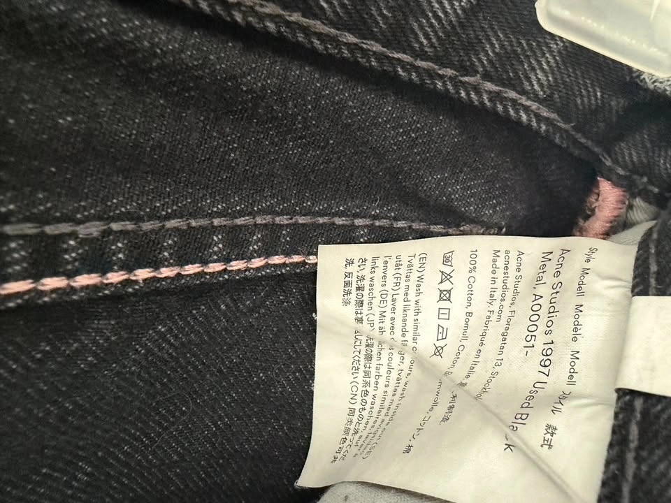 Acne Studios 1997 Black Metal Women's Jeans Size 23 - photo 5