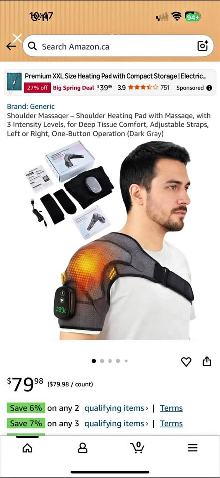 Brand New Smart Shoulder Wrap (Heat & Vibration) - Free Size