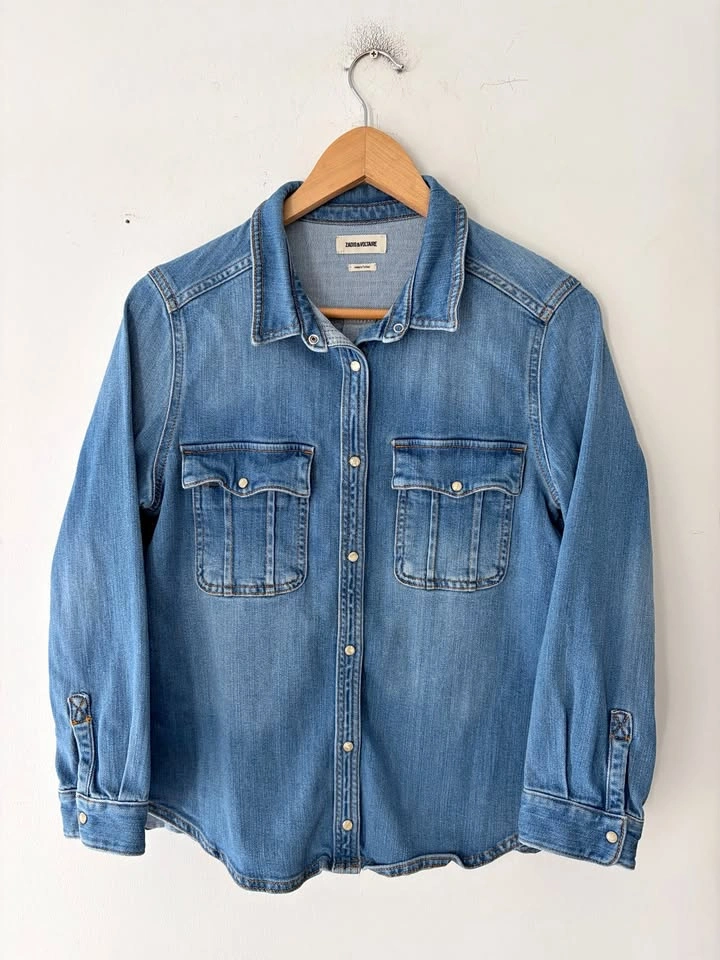 Zadig & Voltaire Women’s Snap Denim Shirt Size M