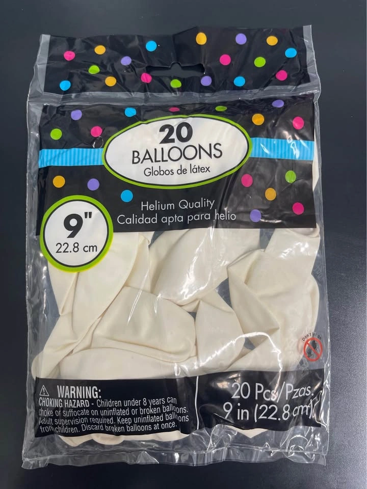 White 9 inch Latex Balloons - 500 Units - photo 3