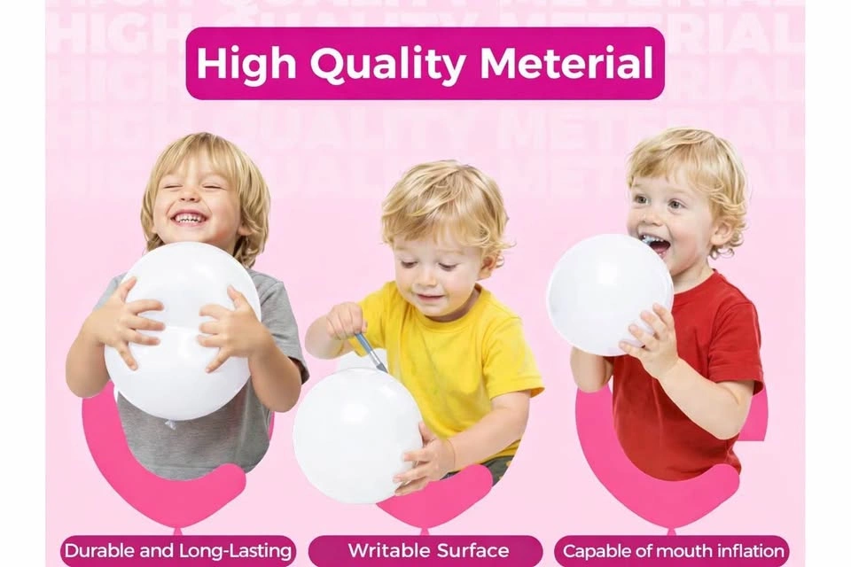 White 9 inch Latex Balloons - 500 Units - photo 4
