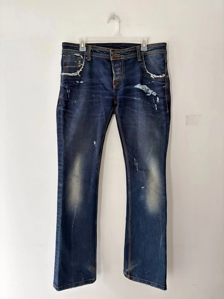 Diesel Industry Mens Distressed Jeans Size 34