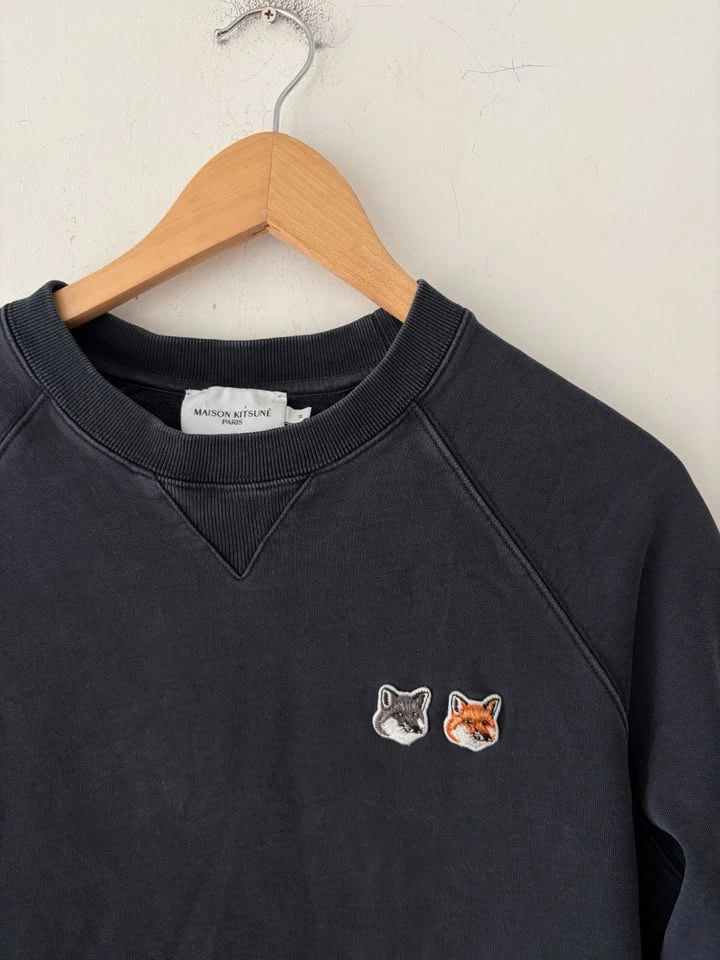 Maison Kitsune Mens Double Fox Head Patch Sweatshirt Size M - photo 2