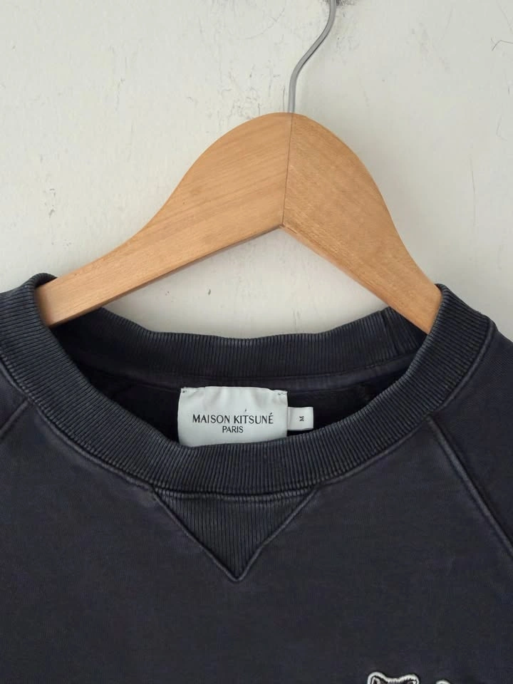 Maison Kitsune Mens Double Fox Head Patch Sweatshirt Size M - photo 3