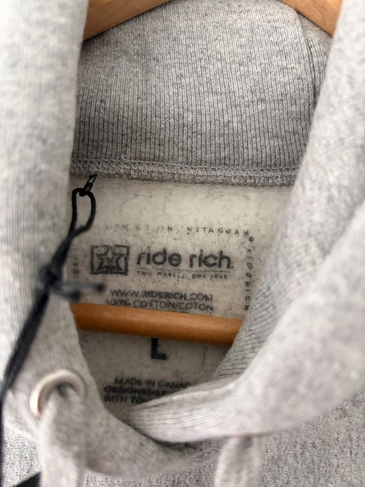 Ride Rich Rep Life On Two Embroidered Hoodie Size L NEW - photo 4